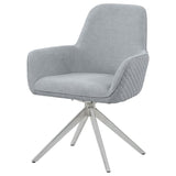 Abby Fabric Upholstered Swivel Dining Arm Chair Light Grey - 110322