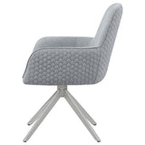 Abby Fabric Upholstered Swivel Dining Arm Chair Light Grey - 110322