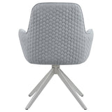 Abby Fabric Upholstered Swivel Dining Arm Chair Light Grey - 110322