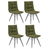 Aiken Fabric Upholstered Dining Side Chair Saddle Forest Green (Set of 4) - 110332FRT