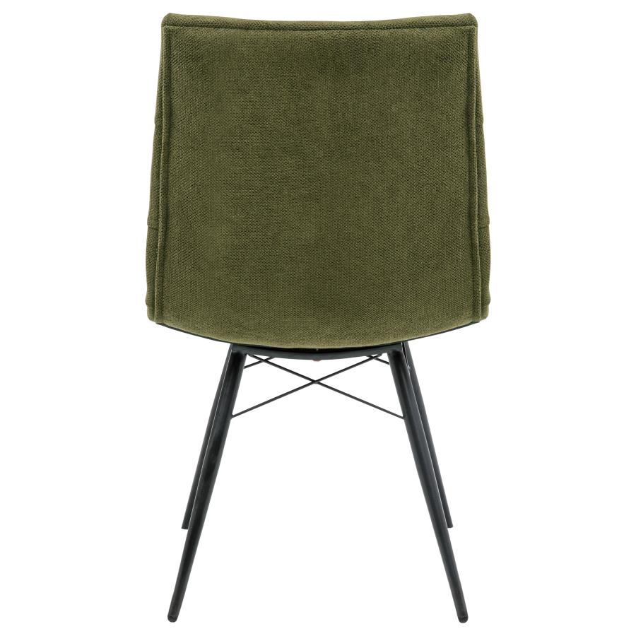 Aiken Fabric Upholstered Dining Side Chair Saddle Forest Green (Set of 4) - 110332FRT