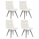 Aiken Fabric Upholstered Dining Side Chair Saddle Stone White (Set of 4) - 110332STN