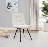 Aiken Fabric Upholstered Dining Side Chair Saddle Stone White (Set of 4) - 110332STN