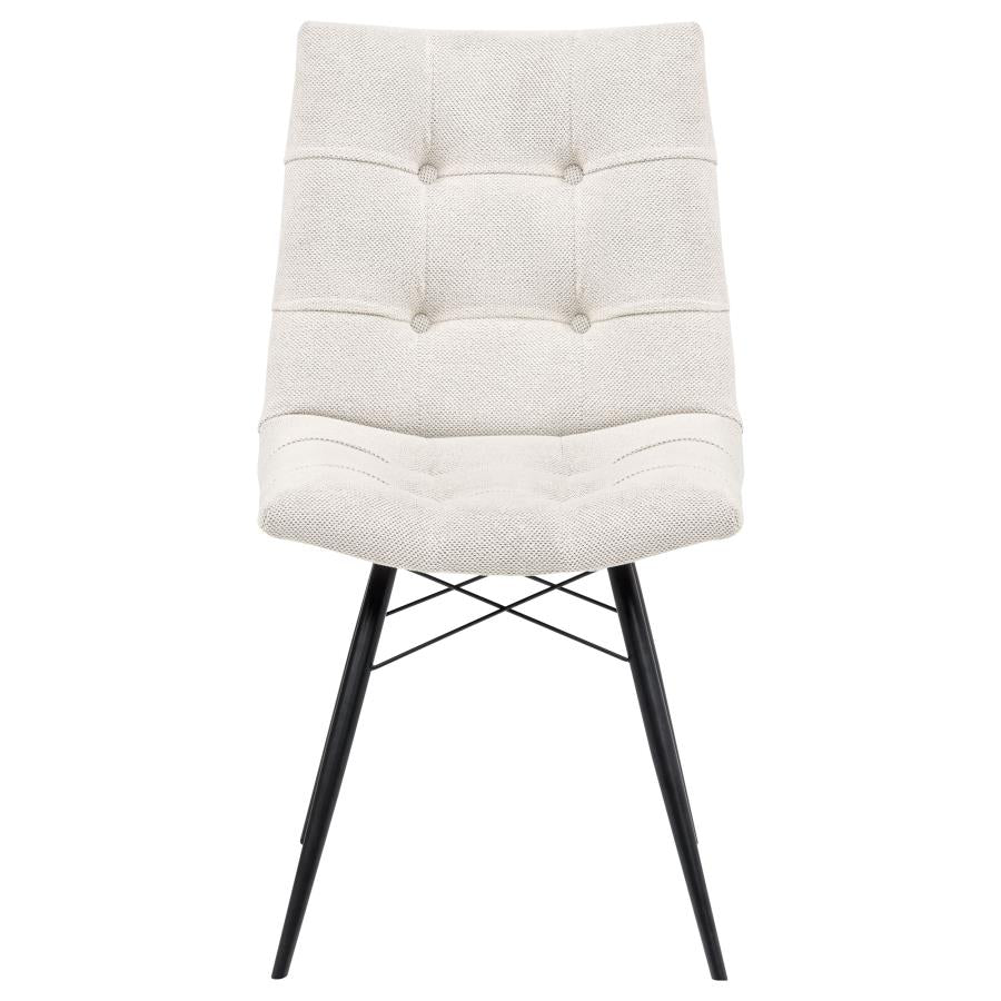 Aiken Fabric Upholstered Dining Side Chair Saddle Stone White (Set of 4) - 110332STN
