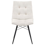 Aiken Fabric Upholstered Dining Side Chair Saddle Stone White (Set of 4) - 110332STN