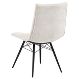 Aiken Fabric Upholstered Dining Side Chair Saddle Stone White (Set of 4) - 110332STN