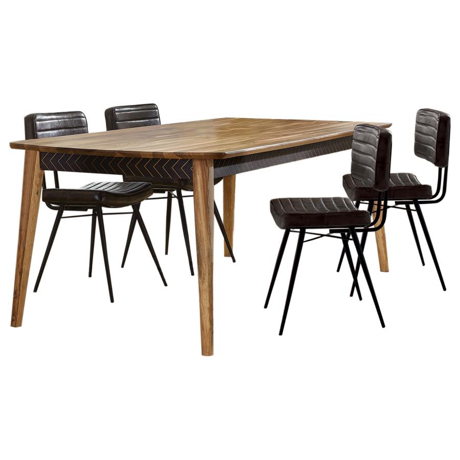 Partridge 5-piece Dining Set Natural Sheesham and Espresso - 110571-S5E