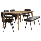 Partridge 6-piece Dining Set Natural Sheesham and Espresso - 110571-S6E