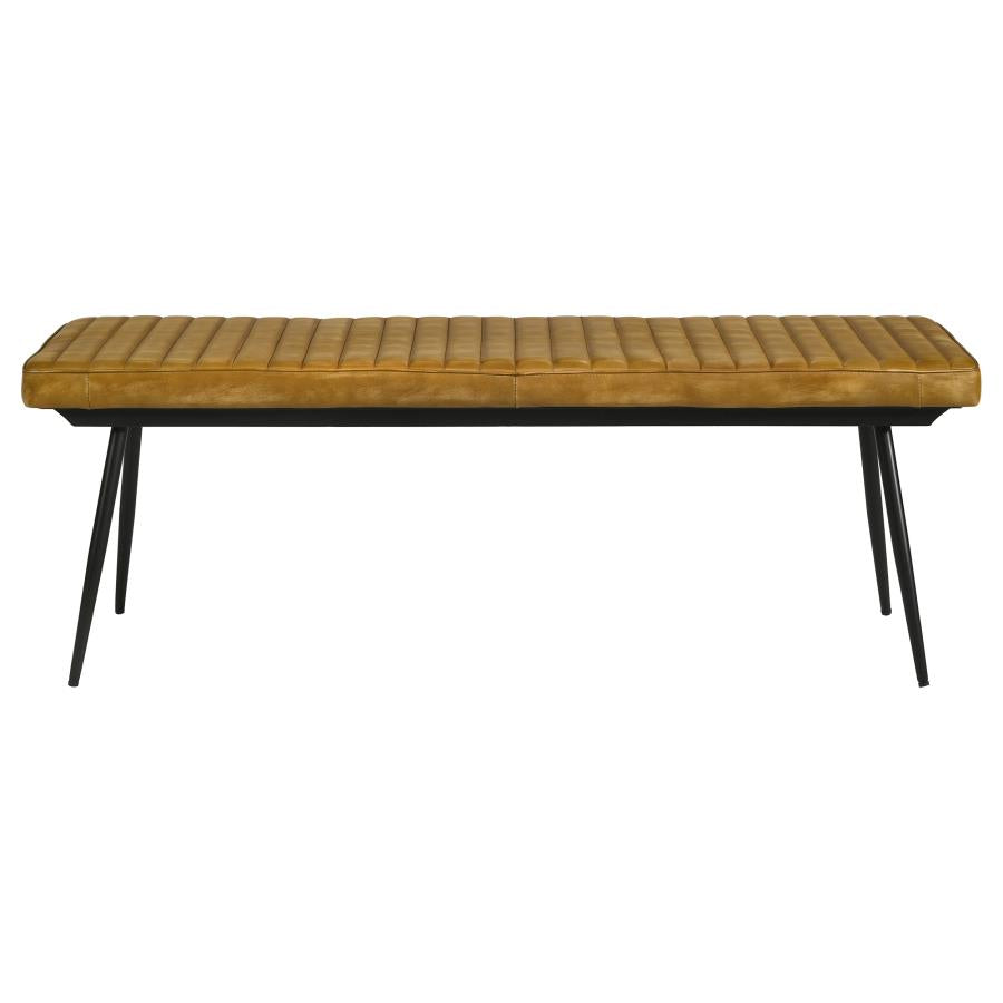 Misty Leather Upholstered Dining Bench Antique Camel - 110643