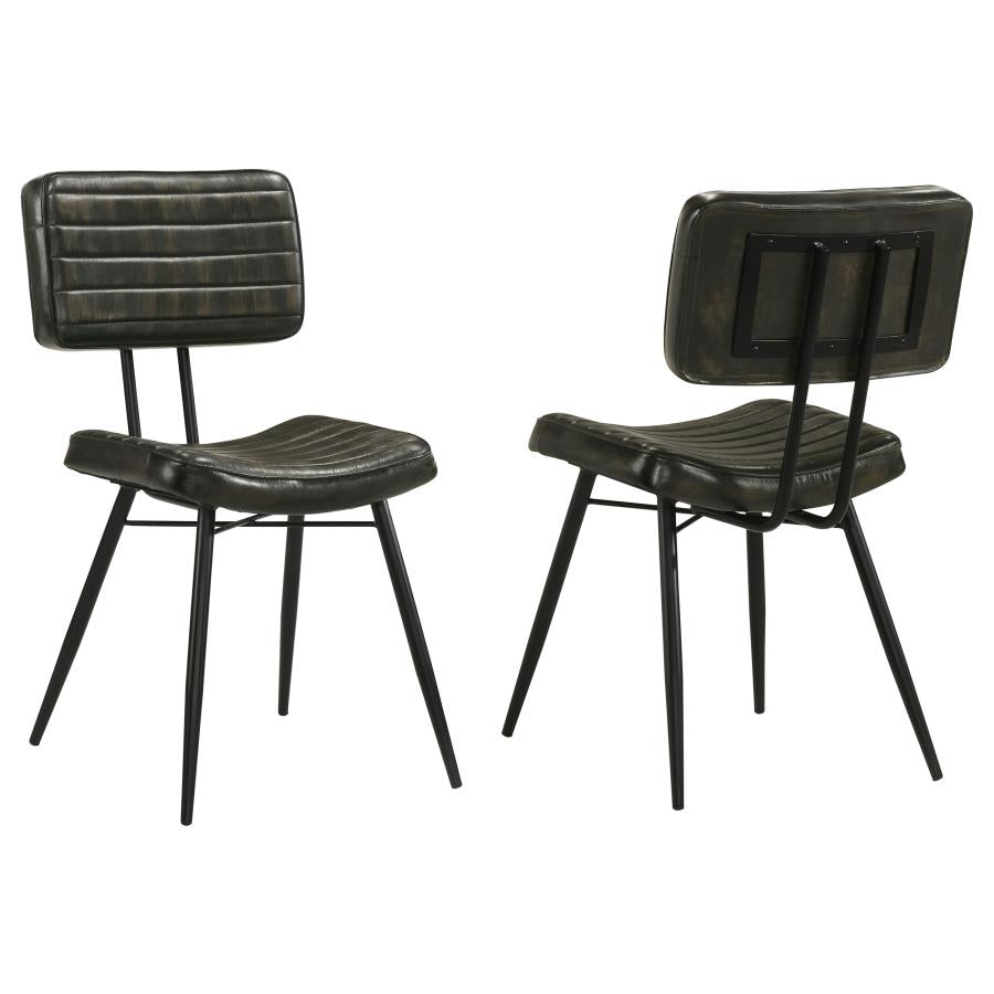 Misty Leather Upholstered Dining Chair Espresso (Set of 2) - 110652
