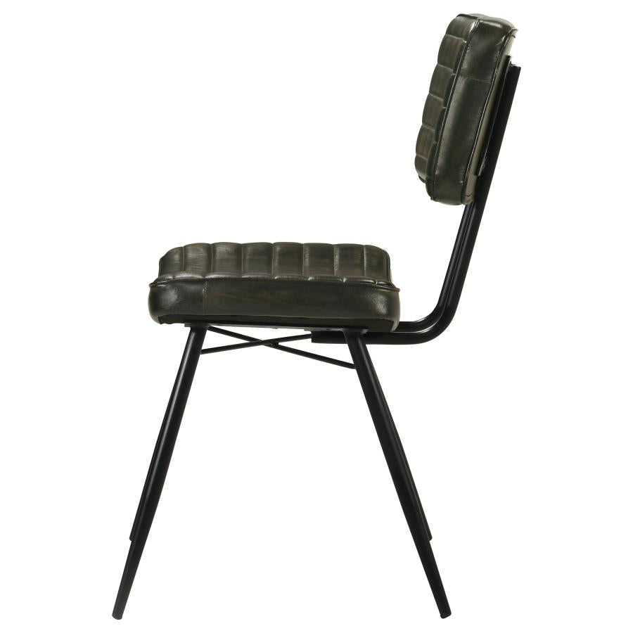 Misty Leather Upholstered Dining Chair Espresso (Set of 2) - 110652