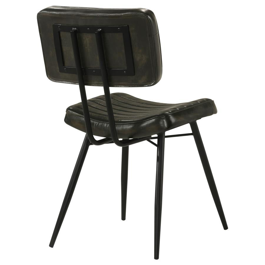 Misty Leather Upholstered Dining Chair Espresso (Set of 2) - 110652