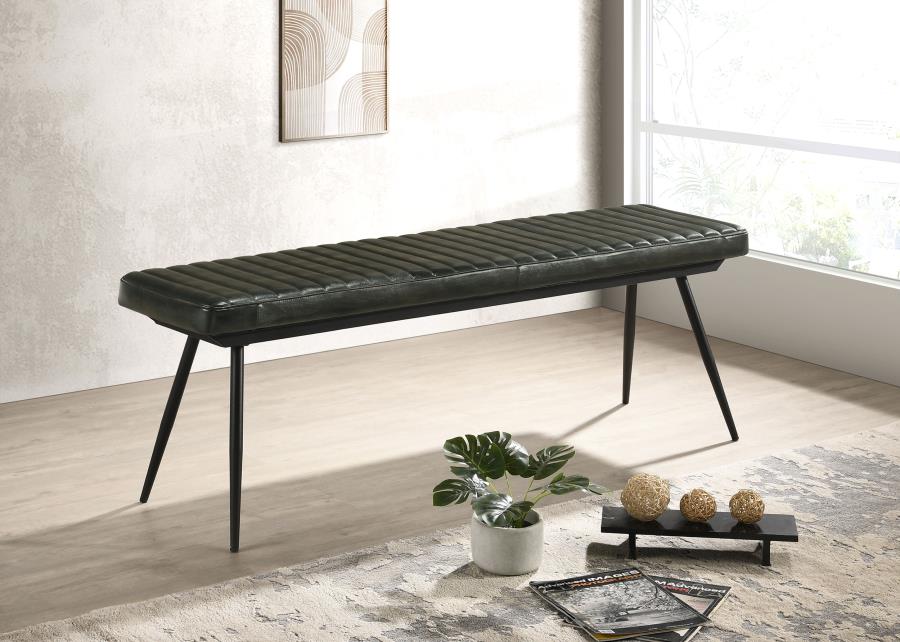 Misty Leather Upholstered Dining Bench Antique Espresso - 110653