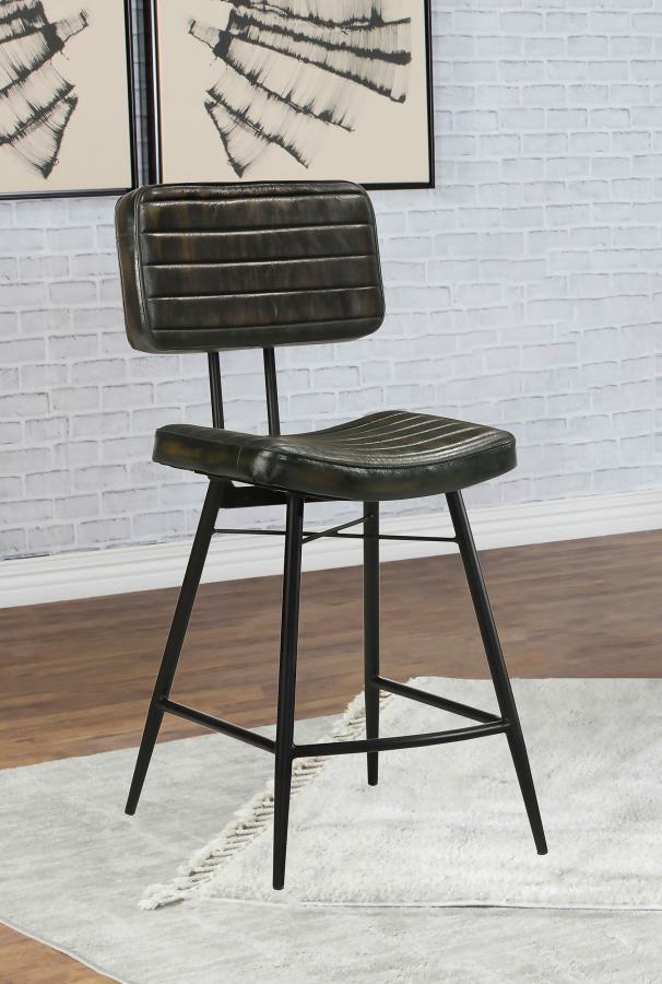Partridge Leather Counter Chair Antique Espresso (Set of 2) - 110659