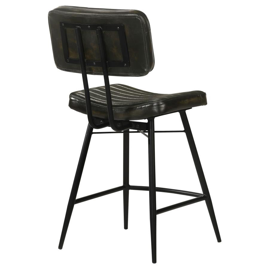 Partridge Leather Counter Chair Antique Espresso (Set of 2) - 110659