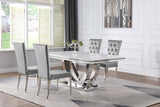 Kerwin 5-piece Rectangular Dining Table Set Grey and Chrome - 111101-S5G