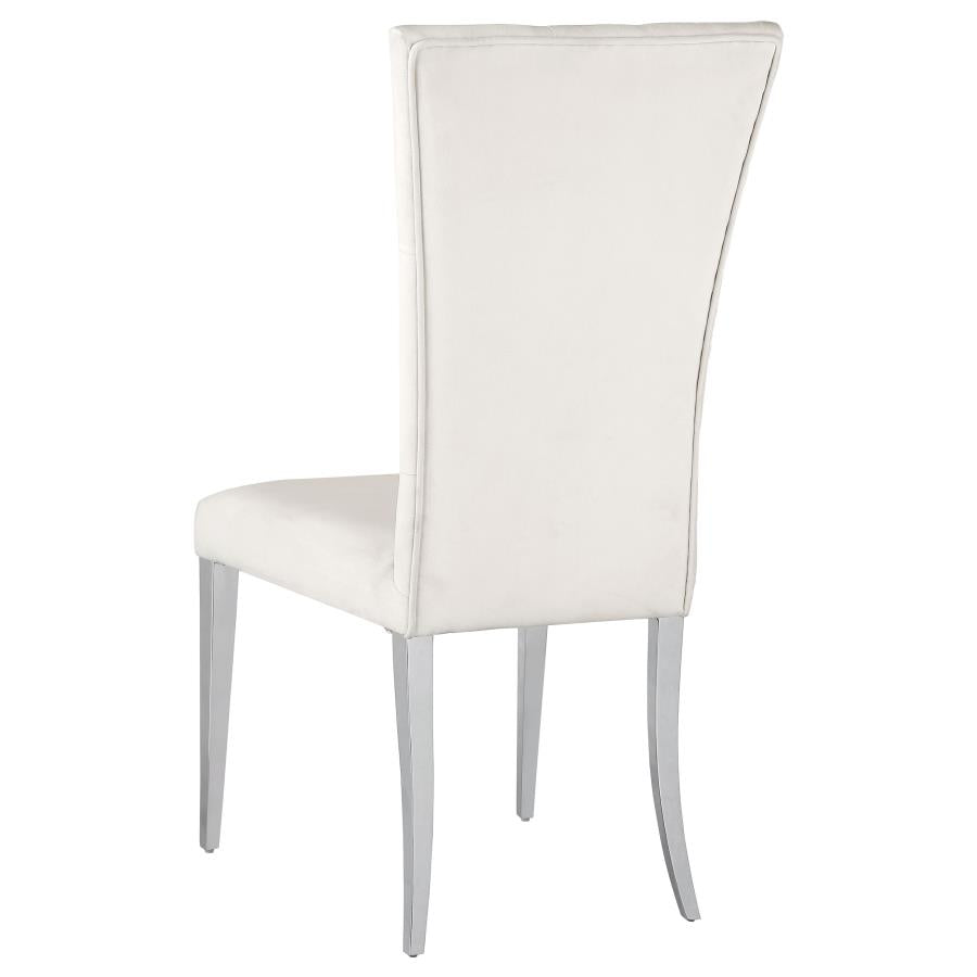 Kerwin 5-piece Rectangular Dining Table Set White and Chrome - 111101-S5W