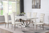 Kerwin 7-piece Rectangular Dining Table Set White and Chrome - 111101-S7W