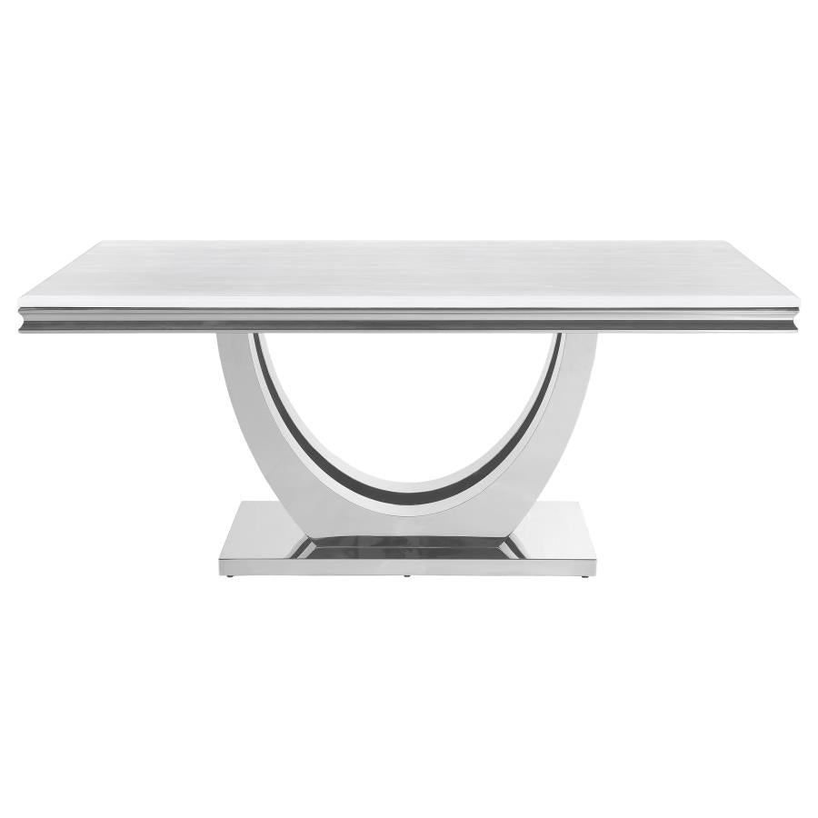 Kerwin Rectangular 71-inch Stone Top Dining Table White - 111101