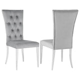 Kerwin Velvet Upholstered Dining Side Chair Grey (Set of 2) - 111103