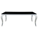 Carone 5-piece 81-inch Rectangular Black Glass Dining Set Grey - 115071-S5G