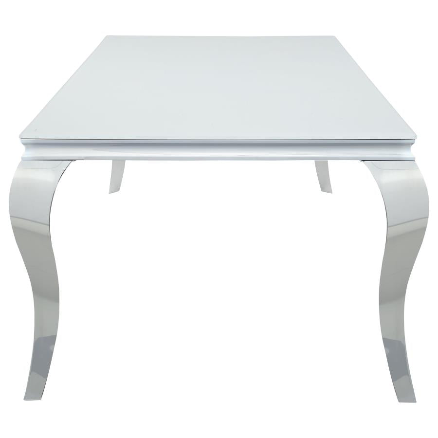 Carone Rectangular 81-inch Glass Top Dining Table White - 115081