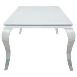 Carone Rectangular 81-inch Glass Top Dining Table White - 115081
