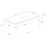 Carone Rectangular 81-inch Glass Top Dining Table White - 115081