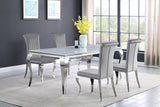 Carone Rectangular 81-inch Glass Top Dining Table White - 115081