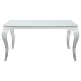 Carone 5-piece 61-inch Rectangular White Glass Dining Set Blue - 115091-S5B