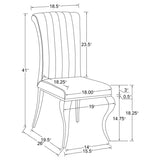 Carone 5-piece 61-inch Rectangular White Glass Dining Set Blue - 115091-S5B