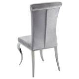 Carone 5-piece 61-inch Rectangular White Glass Dining Set Grey - 115091-S5G
