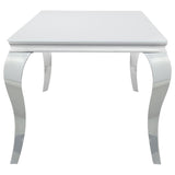 Carone Rectangular 61-inch Glass Top Dining Table White - 115091
