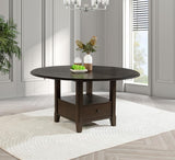 Twyla 60-inch Round Dining Table with Drawer Dark Cocoa - 115100