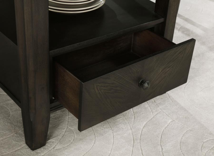 Twyla 60-inch Round Dining Table with Drawer Dark Cocoa - 115100