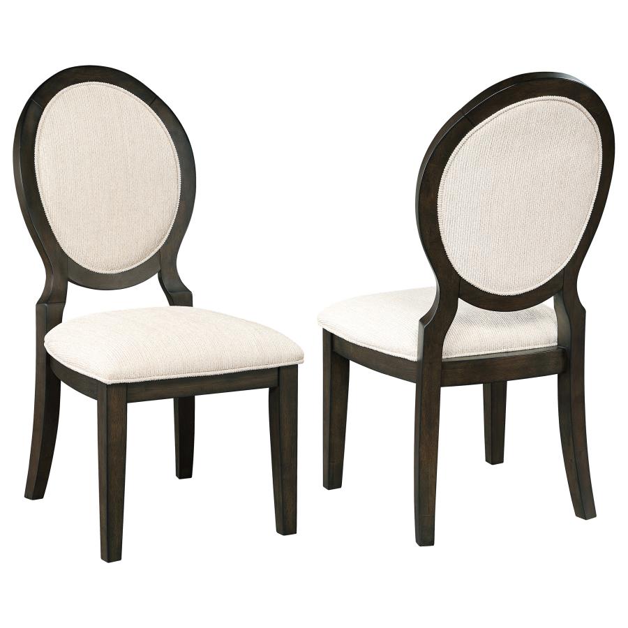 Twyla Oval Back Dining Side Chair Dark Cocoa (Set of 2) - 115102