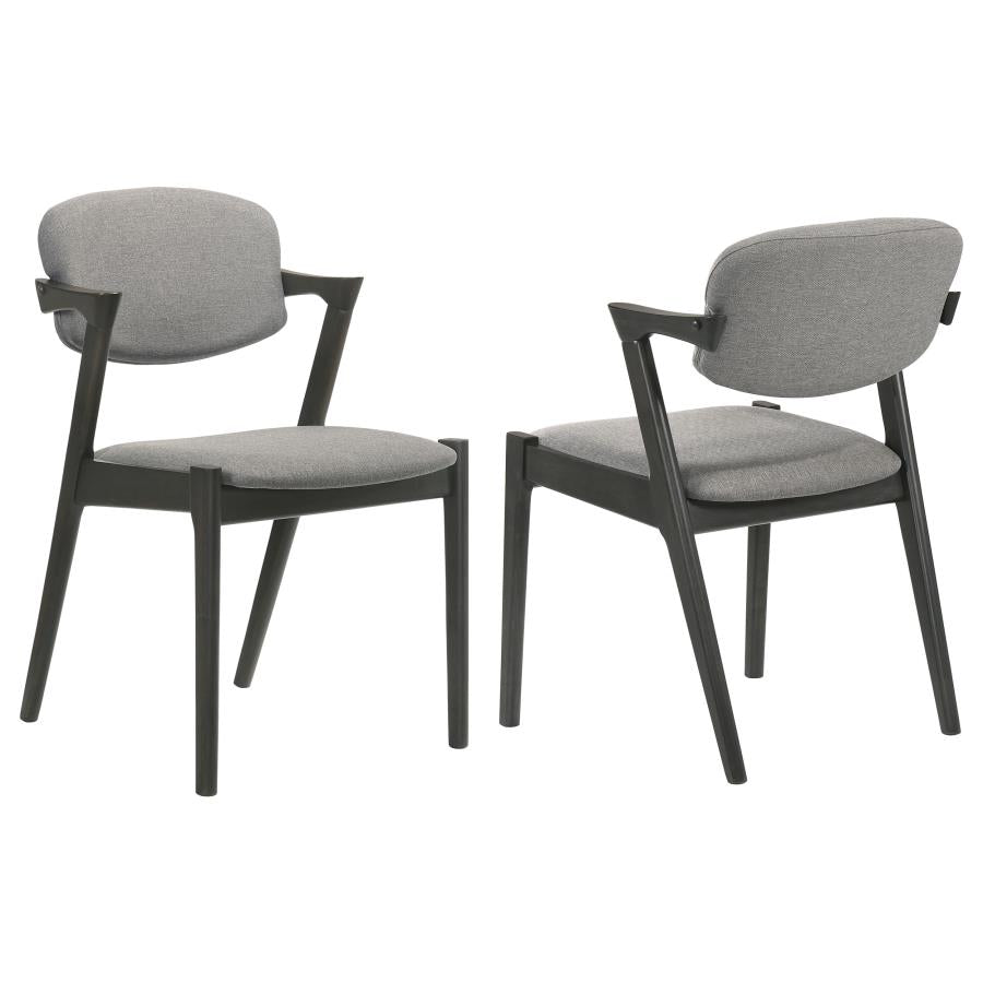 Stevie Padded Wood Dining Arm Chair Black (Set of 2) - 115112