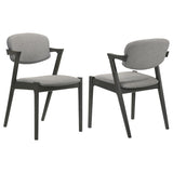 Stevie Padded Wood Dining Arm Chair Black (Set of 2) - 115112