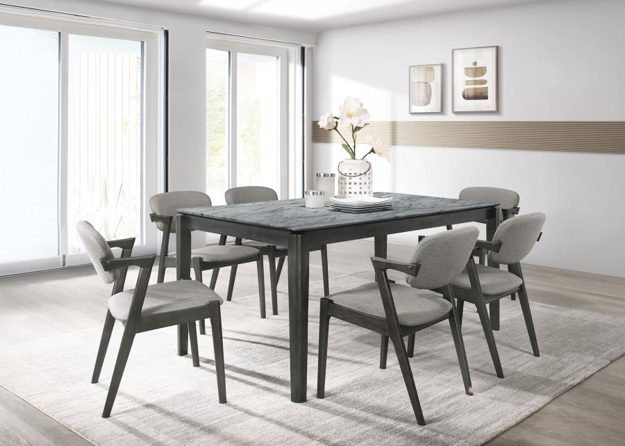 Stevie Padded Wood Dining Arm Chair Black (Set of 2) - 115112