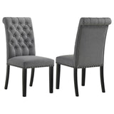 Alana Fabric Upholstered Dining Side Chair Grey (Set of 2) - 115162