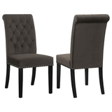 Alana Velvet Upholstered Dining Side Chair Brown (Set of 2) - 115172