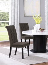 Alana Velvet Upholstered Dining Side Chair Brown (Set of 2) - 115172