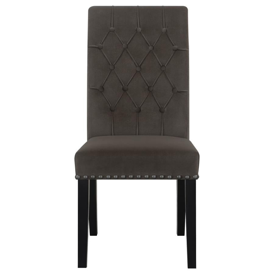 Alana Velvet Upholstered Dining Side Chair Brown (Set of 2) - 115172