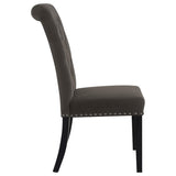 Alana Velvet Upholstered Dining Side Chair Brown (Set of 2) - 115172