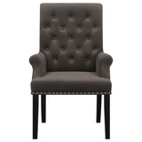 Alana Velvet Upholstered Dining Arm Chair Brown - 115173