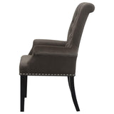 Alana Velvet Upholstered Dining Arm Chair Brown - 115173