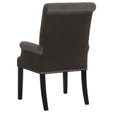 Alana Velvet Upholstered Dining Arm Chair Brown - 115173