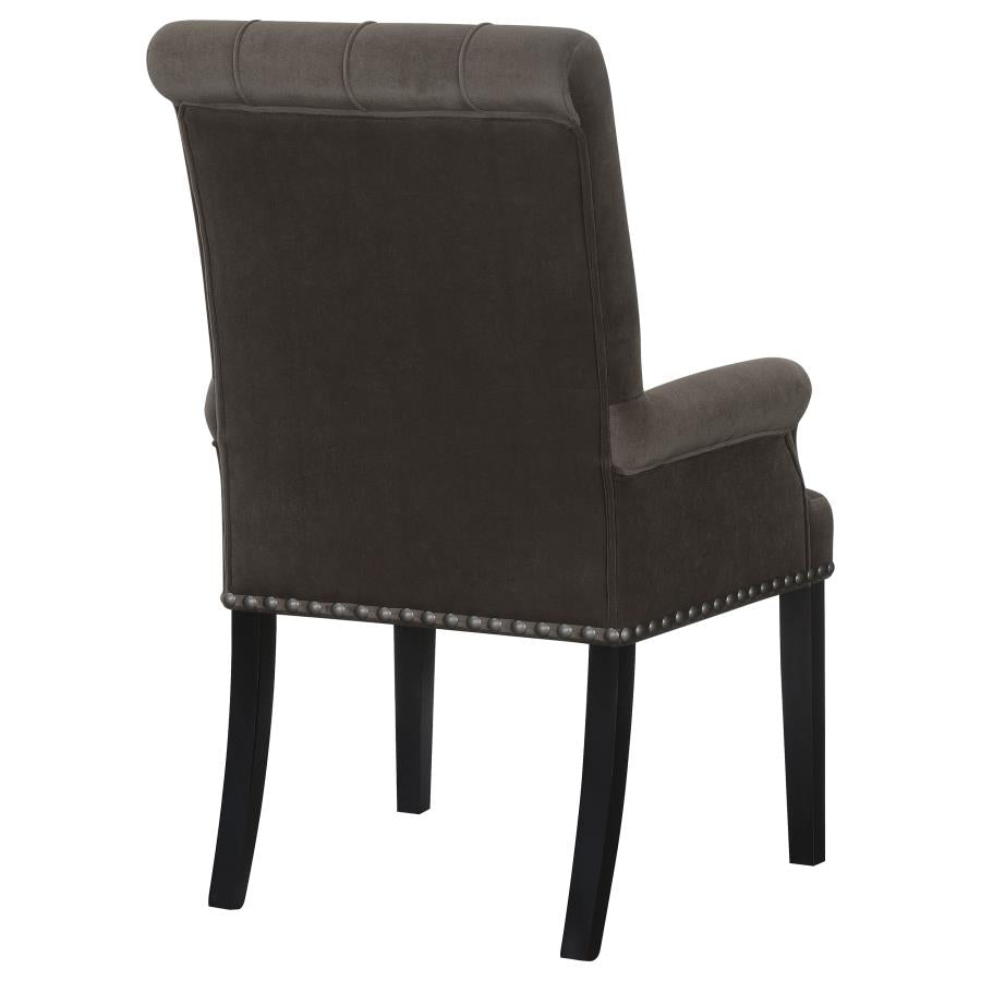 Alana Velvet Upholstered Dining Arm Chair Brown - 115173