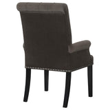 Alana Velvet Upholstered Dining Arm Chair Brown - 115173