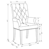 Alana Velvet Upholstered Dining Arm Chair Brown - 115173